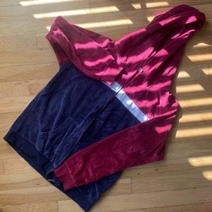 P.J. Salvage Velour Zip-Up Red, White and Navy